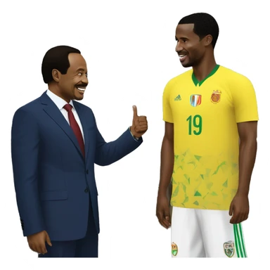paul biya talking to samuel etoo sticker
