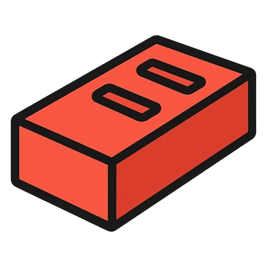 A single red brick sticker