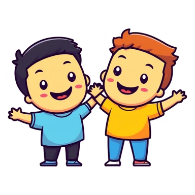 two close friends laughing together sticker