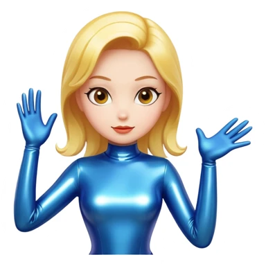cartoon female character in a shiny latex suit sticker