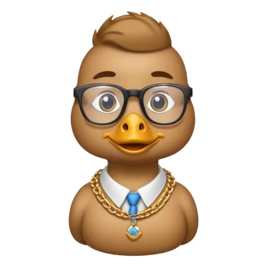 Goose that’s wearing glasses and chain and has fresh haircut sticker