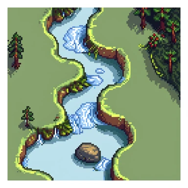 small river flowing through nature sticker