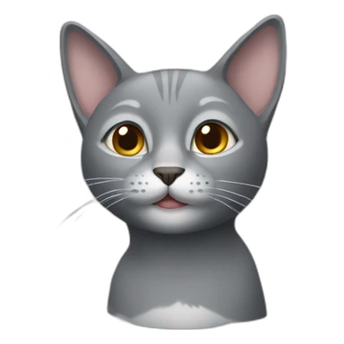 Grey cat with clipped ears sticker