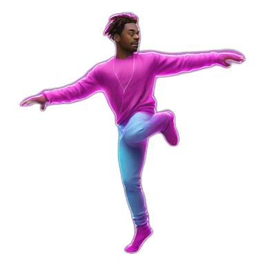  male dancer big booty neon sign style sticker