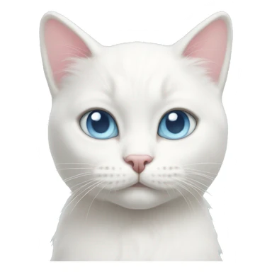 White cat light pink bow light blue eyes  sticker