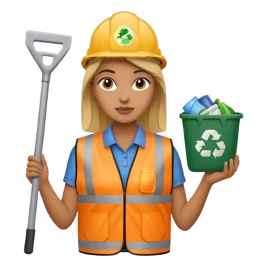 women, Waste Management, safety vest, trash picker sticker