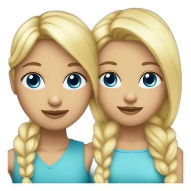 two blond blue eyed besties  sticker