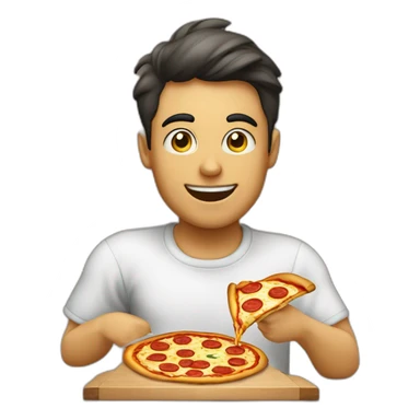 Home comendo um pedaço de pizza enquanto levanta peso na academia  sticker