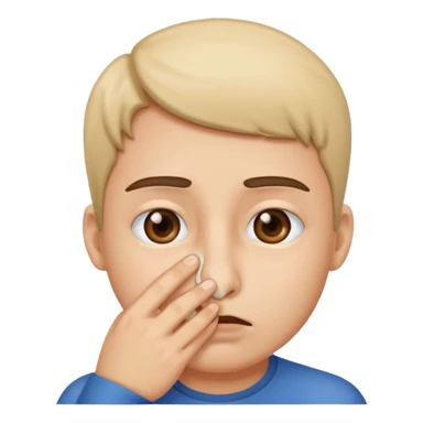 Person holding nose  sticker