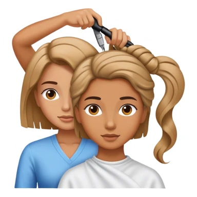 Girl getting her hair done  sticker