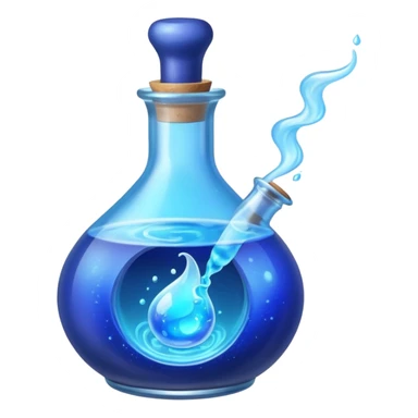 FANTASY MAGIC BLUE POTION TILTED TO THE LEFT IN A CIRCLE BOTTLE sticker
