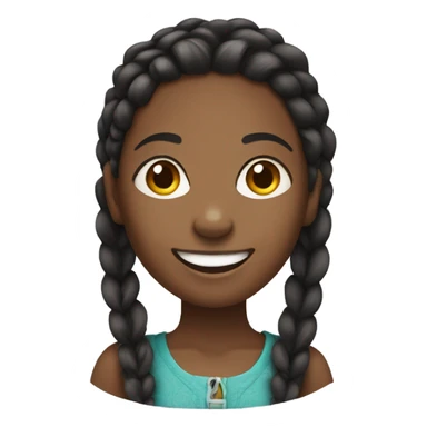 Black girl with braids smiling  sticker