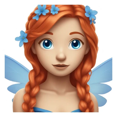 Red head girl with blue eyes long hair fairy core sticker