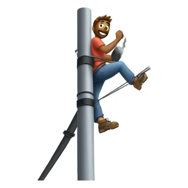 Man climbing power line pole sticker