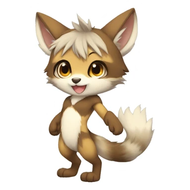Kemono-style, Chibi, Anthro-Fur-Sona-Fakémon, clothing, Full Body sticker