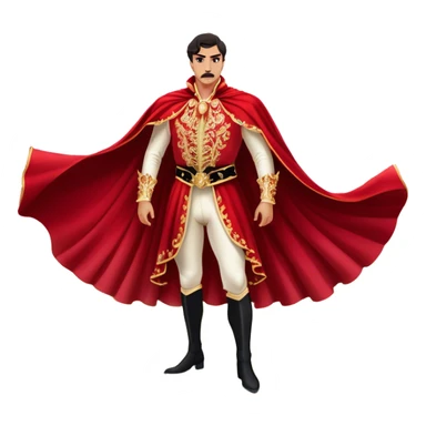 Spanish Matador – Cinematic Realistic Spanish Matador, portrayed in an ornate traje de luces with a flowing red cape, standing poised in a classic bullring with swirling dust and dramatic light, his intense expression and elegant stance capturing both bravery and artistry. sticker