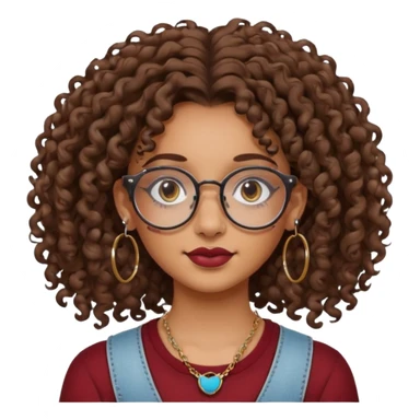 curly glasses earring face tattooed girl sticker