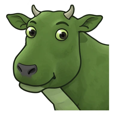 Blue cow sticker