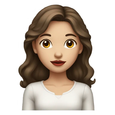 Young girl with brown hair, brown eyes and red lips sticker