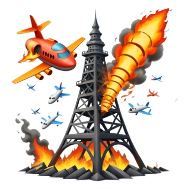 Plane hitting a tower sticker