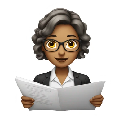 the whiteskin accountant is a woman with document sticker