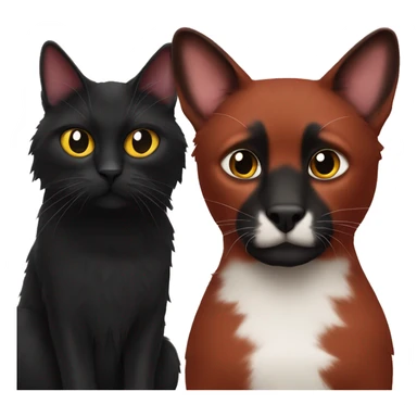 Red Aussie with black cat sticker
