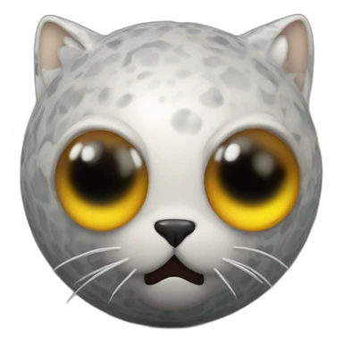 3d sphere with a cartoon unequaled lodestone Squid skin texture with cat eyes sticker