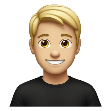 smiling boy in black shirt sticker