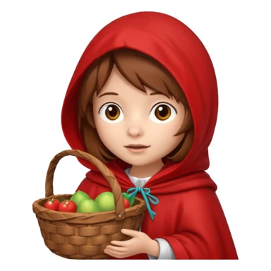 little red riding hood with brown hair 10 years old sticker