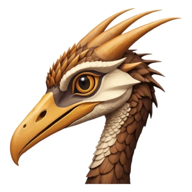 Quetzalcoatlus, detailed head and crest, brown and tan coloration sticker
