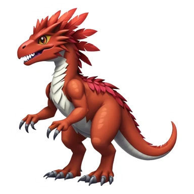 Dark Furry feather-mane Cool Edgy shiny Digimon-Fakemon-Guilmon-Velociraptor-Dinosaur-Drake full body   sticker