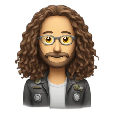 Ben goertzel and a robot sticker