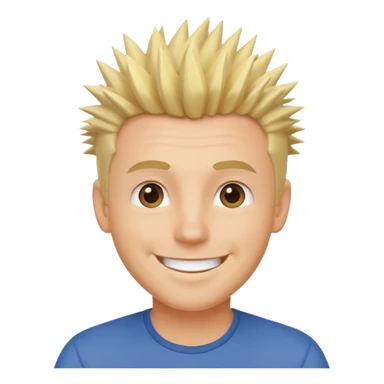 fat spiky haired happy man blonde sticker