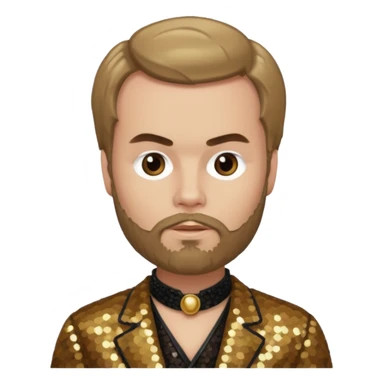 Paul Verlaine with dark blonde hair, bronze sequin outfit  sticker