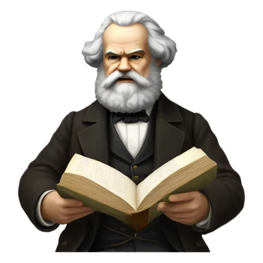 karl marx reading sticker