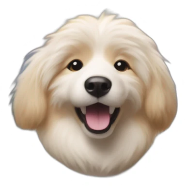 fuzzy dog in blurry background sticker