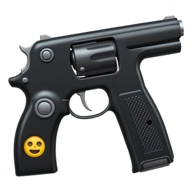   Un emoji con una nueve milímetro que sea realista con un emoji de venganza sticker