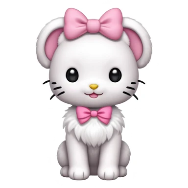 hello kitty as a bipedal humanoid puppy with long black floppy ears sticker
