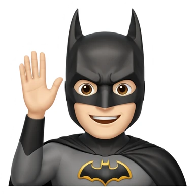 Бэтман без маски машет рукой приветствие sticker