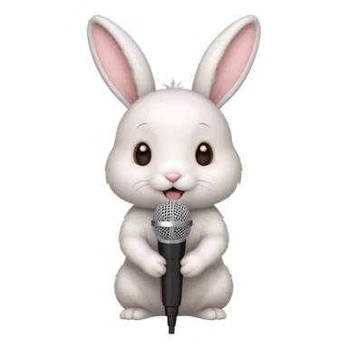 white bunnie singing to mic sticker