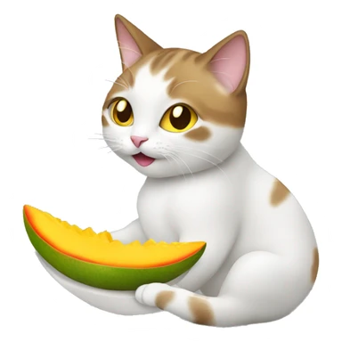 Cat eating mango sticker