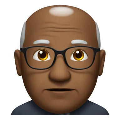 Black, elderly, glasses, bald, overweight sticker