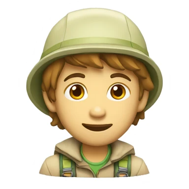 Climbing scout relief side profile style of emoji sticker
