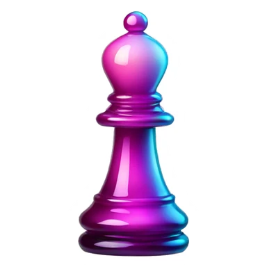 Iridescent pink gradient glass chess pawn sticker