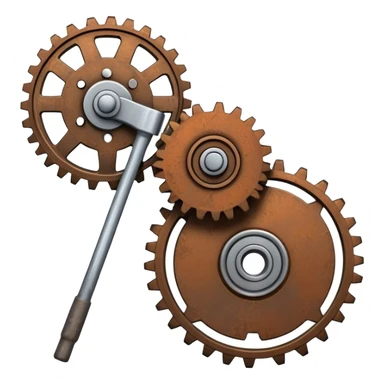 Mop with cogwheels sticker