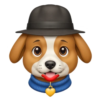 Dog with a hat on sticker