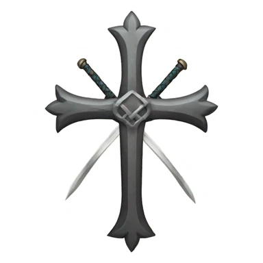 Cross made from swords sticker