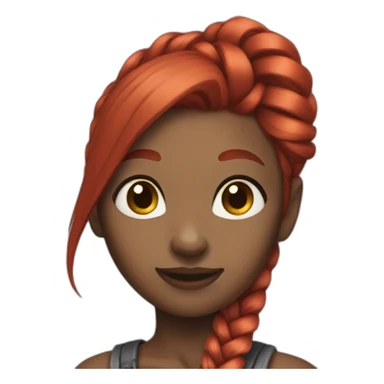 Female red haired drow braid sticker