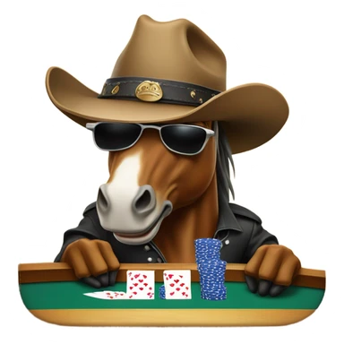 Horse playing poker sticker