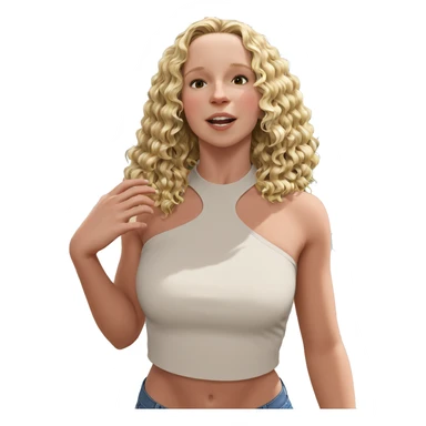 blonde girl outdoors album cover sticker